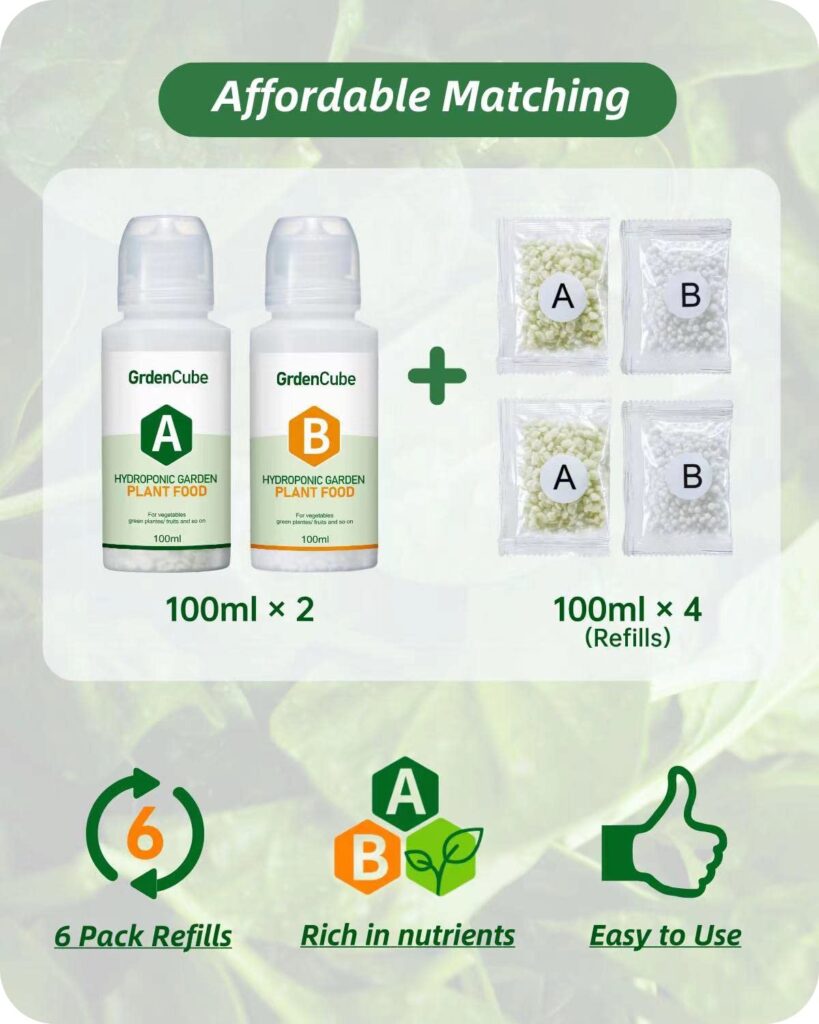 Plant Food Hydroponic Nutrients Supplies: Hydroponics Growing System General AB Water Soluble Solid Fertilizer for Vegetables Fruits Flowers Thrive - Indoor Herb Garden Plants Accessories